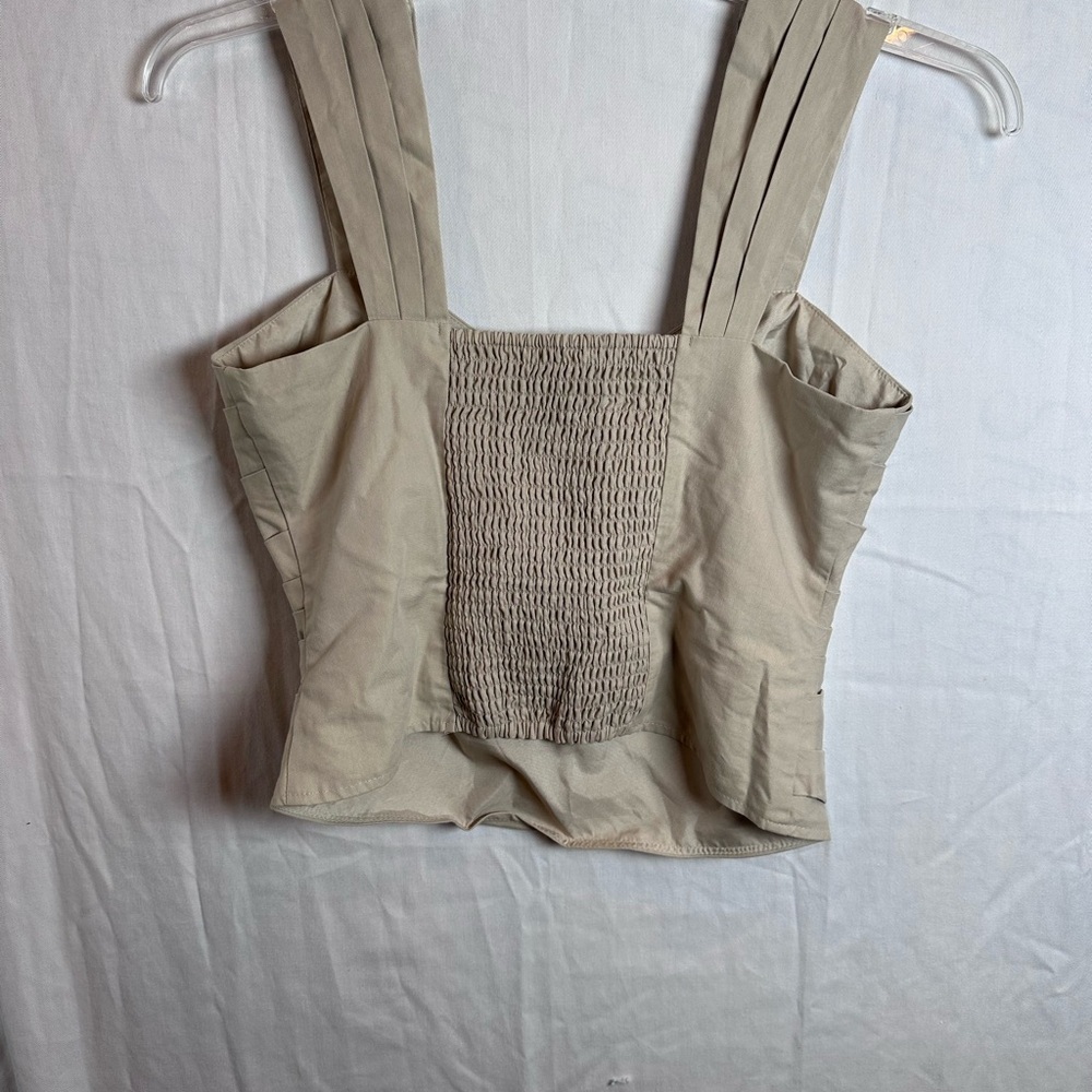 Express women's strapless khaki pullover top sleeveless size M